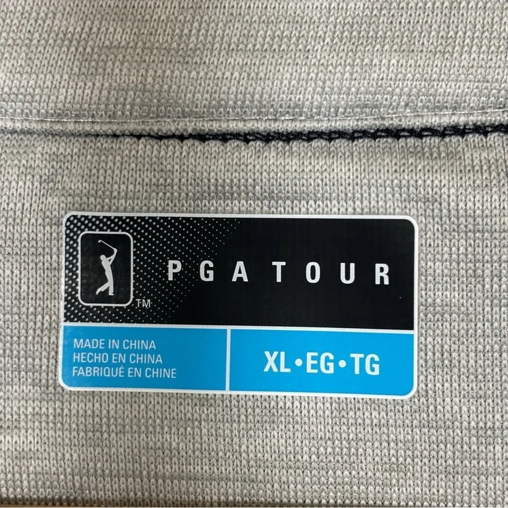 PGA Tour Golf 1/4 Zip Vest-Black/Heather Gray-Men Size XL